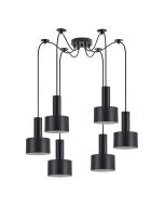 SE21-BL-4-BL6-MS1 ADEPT TUBE Black Pendant Black Metal Shade+ HOMELIGHTING 77-8541