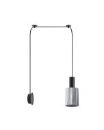 SE21-BL-4-NM1W-GL1 ADEPT TUBE Black Matt Wall Lamp Smoked Glass+ HOMELIGHTING 77-8818