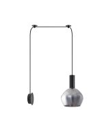 SE21-BL-4-NM1W-GL2 ADEPT TUBE Black Matt Wall Lamp Smoked Glass+ HOMELIGHTING 77-8819
