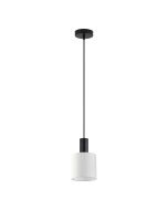 SE21-BL-4-SH1 ADEPT TUBE Black Pendant White Fabric Shade+ HOMELIGHTING 77-8505