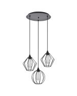 SE21-BL-B10-3BL-GR12 ADEPT FLEX Black Metal Grid Pendant+ HOMELIGHTING 77-8950
