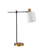 SE21-GM-36-SH1 ADEPT TABLE LAMP Gold Matt and Black Metal Table Lamp White Shade+ HOMELIGHTING 77-8876