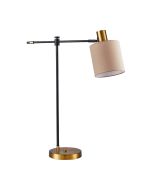 SE21-GM-36-SH3 ADEPT TABLE LAMP Gold Matt and Black Metal Table Lamp Brown Shade+ HOMELIGHTING 77-8338