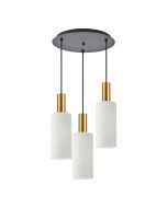 SE21-GM-4-3BL-GL3 ADEPT TUBE Gold Matt Pendant White Glass+ HOMELIGHTING 77-8656