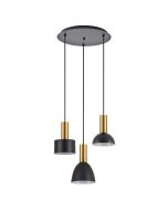SE21-GM-4-3BL-MS123 ADEPT FLEX Gold Matt Pendant Black Metal Shade+ HOMELIGHTING 77-8940