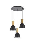 SE21-GM-4-3BL-MS2 ADEPT TUBE Gold Matt Pendant Black Metal Shade+ HOMELIGHTING 77-8642