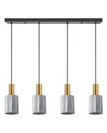 SE21-GM-4-4BL-GL1 ADEPT TUBE Gold Matt Pendant Smoked Glass+ HOMELIGHTING 77-8580