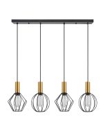 SE21-GM-4-4BL-GR12 ADEPT FLEX Gold Matt Pendant Black Metal Grid+ HOMELIGHTING 77-8937