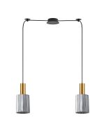 SE21-GM-4-BL2-GL1 ADEPT TUBE Gold Matt Pendant Smoked Glass+ HOMELIGHTING 77-8577