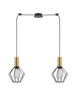 SE21-GM-4-BL2-GR1 ADEPT TUBE Gold Matt Pendant Black Metal Grid+ HOMELIGHTING 77-8620