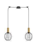 SE21-GM-4-BL2-GR1 ADEPT TUBE Gold Matt Pendant Black Metal Grid+ HOMELIGHTING 77-8627