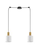SE21-GM-4-BL2-SH1 ADEPT TUBE Gold Matt Pendant White Fabric Shade+ HOMELIGHTING 77-8599