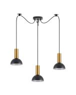 SE21-GM-4-BL3-MS3 ADEPT TUBE Gold Matt Pendant Black Metal Shade+ HOMELIGHTING 77-8647