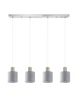 SE21-NM-4-4NM-SH2 ADEPT TUBE Nickel Matt Pendant Grey Fabric Shade+ HOMELIGHTING 77-8427