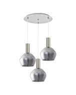 SE21-NM-4-GL2-3NM ADEPT TUBE Nickel Matt Pendant Smoked Glass+ HOMELIGHTING 77-8403