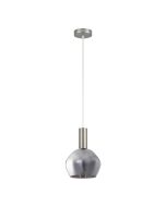 SE21-NM-4-GL2 ADEPT TUBE Nickel Matt Pendant Smoked Glass+ HOMELIGHTING 77-8399
