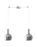 SE21-NM-4-GL2-NM2 ADEPT TUBE Nickel Matt Pendant Smoked Glass+ HOMELIGHTING 77-8402