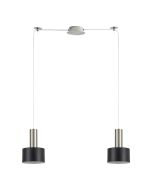 SE21-NM-4-NM2-MS1 ADEPT TUBE Nickel Matt Pendant Black Metal Shade+ HOMELIGHTING 77-8452