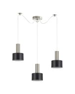 SE21-NM-4-NM3-MS1 ADEPT TUBE Nickel Matt Pendant Black Metal Shade+ HOMELIGHTING 77-8451