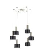 SE21-NM-4-NM6-MS1 ADEPT TUBE Nickel Matt Pendant Black Metal Shade+ HOMELIGHTING 77-8450