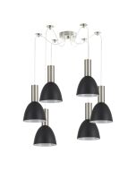 SE21-NM-4-NM6-MS2 ADEPT TUBE Nickel Matt Pendant Black Metal Shade+ HOMELIGHTING 77-8457