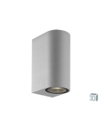 Απλίκα IP44 Δίφωτη  2*GU10 Γκρι Αλουμίνιο Viokef  Tilos 4099602