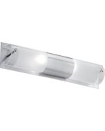 Απλίκα Μπάνιου Δίφωτη, Βάση Νίκελ Ματ, Γυαλί Διάφανο &  Σατινάτο, Μήκος 38cm Viokef Castra 4039400