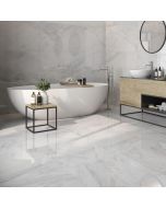 Γρανιτοπλακάκι Δαπέδου-Τοίχου Πορσελανάτο Ρετιφικάτο Γυαλιστερό 60x120cm Bahia White