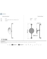 Καθρέπτης Μεγεθυντικός Επιτοίχιος Ρυμθιζόμενου Ύψους Ø20 εκ. Μεγέθυνση x3 Bronze Mat  Sanco Mirrors MR-708-Μ25