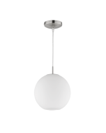 Κρεμαστό Φωτιστικό 25xH150cm Μονόφωτο 1xE27 Νίκελ-Λευκό Γυαλί Trio Lighting Moon R30152507