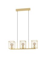 Κρεμαστό Φωτιστικό 78xH150cm Τρίφωτη Ράγα 3xE27 Χρυσαφί Eglo Cumiole 900399