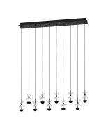 Κρεμαστό Φωτιστικό Ράγα 87cm LED 3000K 2800lm Μαύρο Eglo Pianopoli 2 390278