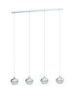 Κρεμαστό Φωτιστικό Ράγα Τετράφωτη L975xH1100mm 4xE14 Χρώμιο-Λευκό Eglo Mioglia 98628