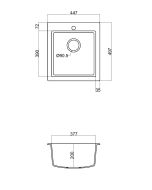 Νεροχύτης Κουζίνας 70x50cm Ένθετος  ερμάριο 70cm Γρανίτης Sanitec Ultra Granite 815-32-Sabbia