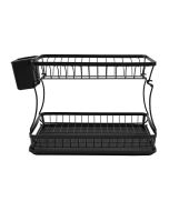 Πιατοθήκη Διώροφη Μεταλλική Μαύρη M29xΠ31xY42cm Estia Home Art  01-12113