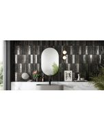 Πλακάκι Τοίχου Πορσελανάτο Ματ 6*25 εκ. Rondine Ceramica Noho Black