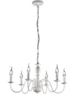 Πολυέλαιος Εξάφωτος Κρεμαστό Ø60εκ. Λευκό  Μέταλλο Perenz 6262B