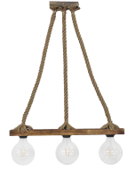 Ράγα μοντέρνο φωτιστικό Ε/27 RAGA 3L ROPE WOOD Heronia 31-1223