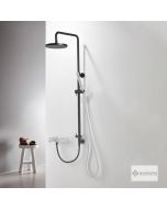 Ρυθμιζόμενη Κολώνα Ντους με κεφαλή Φ20 για σύνδεση μεΜπαταρία Λουτρού, Black Matt 51400R-400