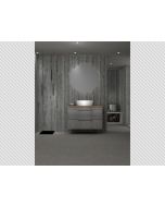 Σετ Έπιπλο Μπάνιου 90cm Cemento Ματ Βάση -Νιπτήρας,Πάγκος Μασίφ Ξύλο Πεύκο 40mm,Καθρέπτης Led Savvopoulos Likno IV