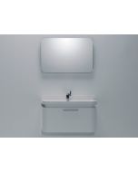 Σετ Έπιπλο Μπάνιου 90εκ.-Νιτπήρας -Καθρέπτης, Λευκή Λάκα Γυαλιστερή  ECO-90 FT21.090.013