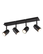 Σποτ IP44 Τετράφωτη Ράγα Μαύρο Ματ 52xH9cm 4xGU10 Trio Lighting Angelo 880400432