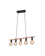 Φωτιστικό Vintage Κρεμαστό 80xH150cm 5xE27 Σχοινί Trio Lighting Einar R30605032