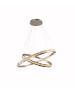 Φωτιστικό Κρεμαστό Αλουμίνο Dark Nickel & Κρύσταλλα K9 77,5xH150cm Led 95w 3000K 4500lm Triac Dimmable Sun Light LUXOR-8+6 