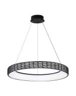 Φωτιστικό Κρεμαστό Μέταλλο & Paper Fest Μαύρο 61xH120cm Led max 76w 2800lm CCT 3000-6000K Dimmable by Remote Control Sun Light FORTE-63P-BK 