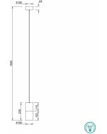 Φωτιστικό Κρεμαστό Μονόφωτο Ø10xY150cm 1xE27 Μαύρο Ματ -Φιμέ Γυαλί Trio Lighting Robin 310600132