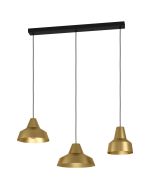 Φωτιστικό Κρεμαστό Ράγα L930xB305xH1300mm 3xE27 Μαύρο-Χρυσαφί Eglo Stars of Lights Savarna 390016