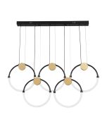 Φωτιστικό Κρεμαστό Ράγα Πεντάφωτη L950xH1545mm Led 45w 2903lm 3000K Χρυσαφί-Μαύρο Viokef Briana 4315000