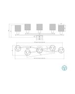 Φωτιστικό Οροφής Πεντάφωτο D75x44,2xY22cm 5xE14 Κορμός Νίκελ Ματ-Αμπαζούρ Λευκό Trio Lighting Garda 605400501