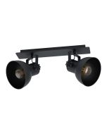 Φωτιστικό Σποτ Οροφής Δίφωτο 47,5cm Vintage Industrial Μαύρο Μέταλλο -Ξύλο Eglo Barnstaple 1 43432